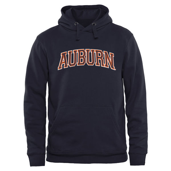 Men NCAA Auburn Tigers Arch Name Pullover Hoodie Navy Blue->->NCAA Jersey